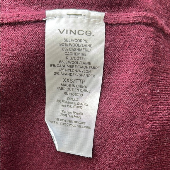 Vince Burgundy Wool/Cashmere Oversized Turtleneck Sweater | XXS - Picture 5 of 5